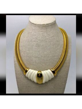 Vintage Morgan Taylor Snake Chain White Accent Collar Necklace 18"